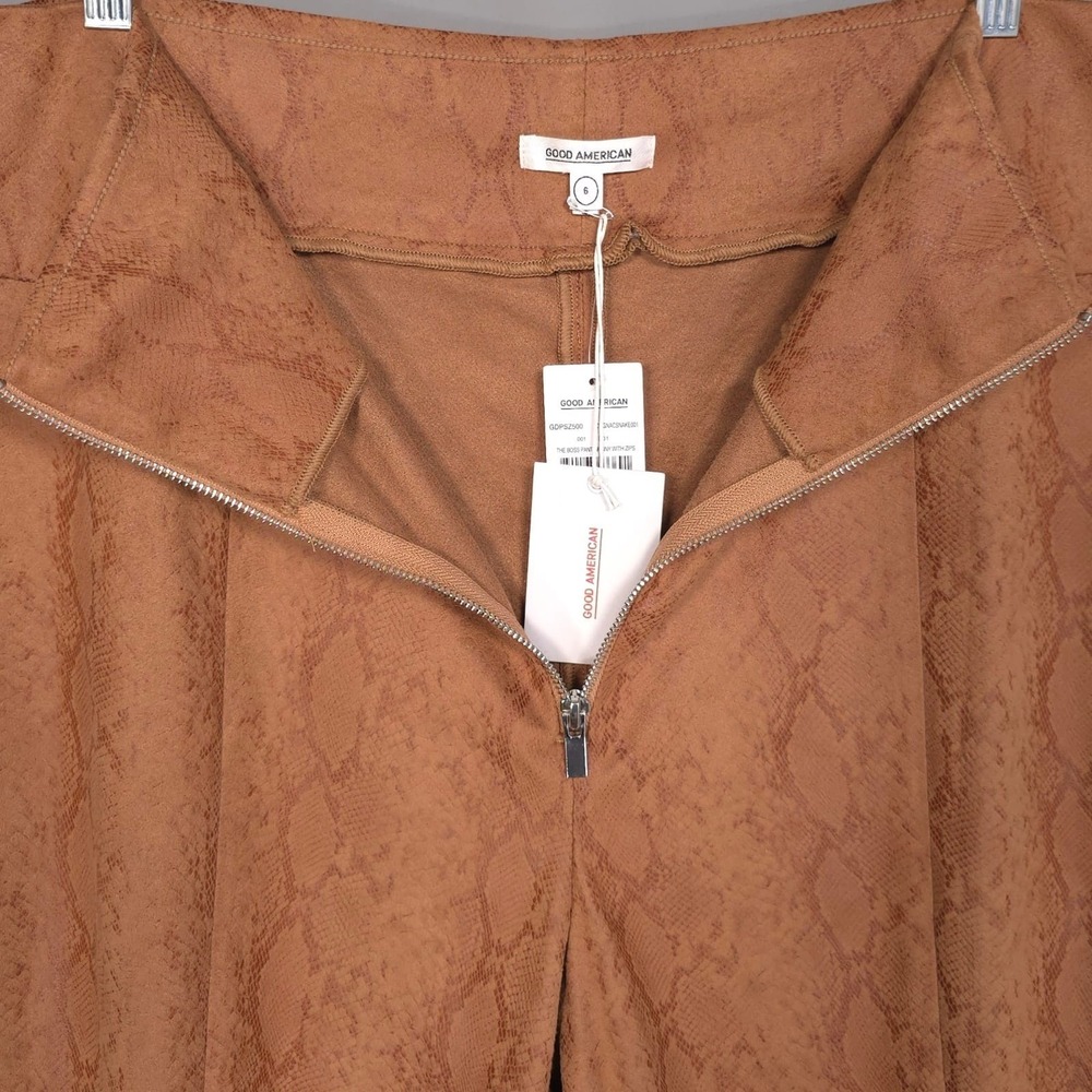 GOOD AMERICAN New Women XL Pant Skinny Brown Faux Snake The Boss Leggings 38 - Picture 12 of 16